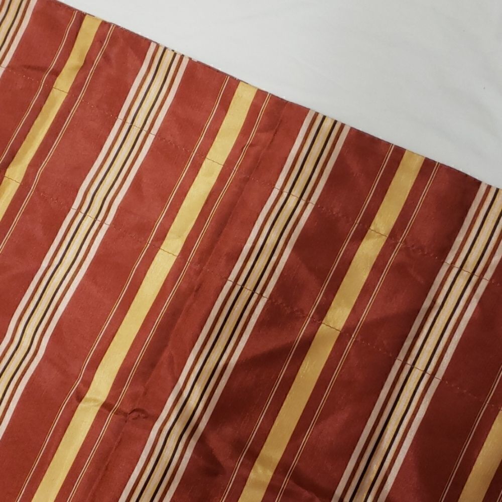 2 rust color stripe valance curtains